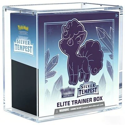 Pokemon Sword & Shield Silver Tempest Alolan Vulpix Elite Trainer Box Akrilna vitrina